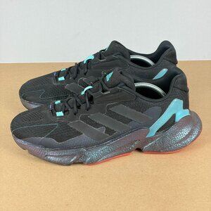 Adidas X9000L4 Athletic Running Shoes Mens 8.5 Black Pulse Aqua Low Top Lace Up